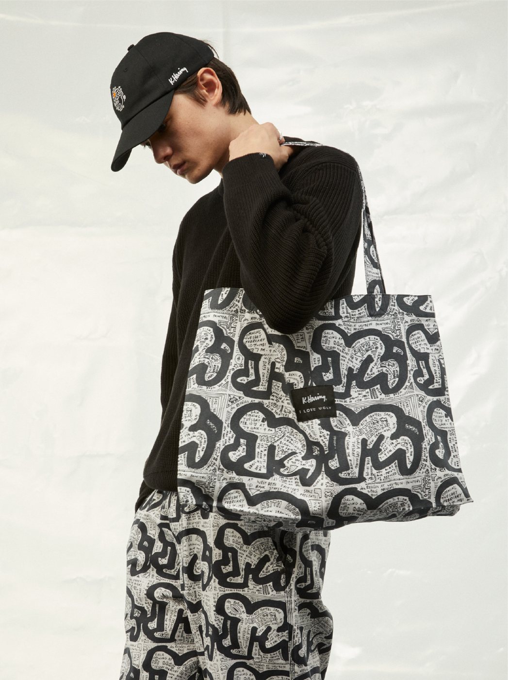 I Love Ugly x Keith Haring: Keith Haring print tote, cap and pants