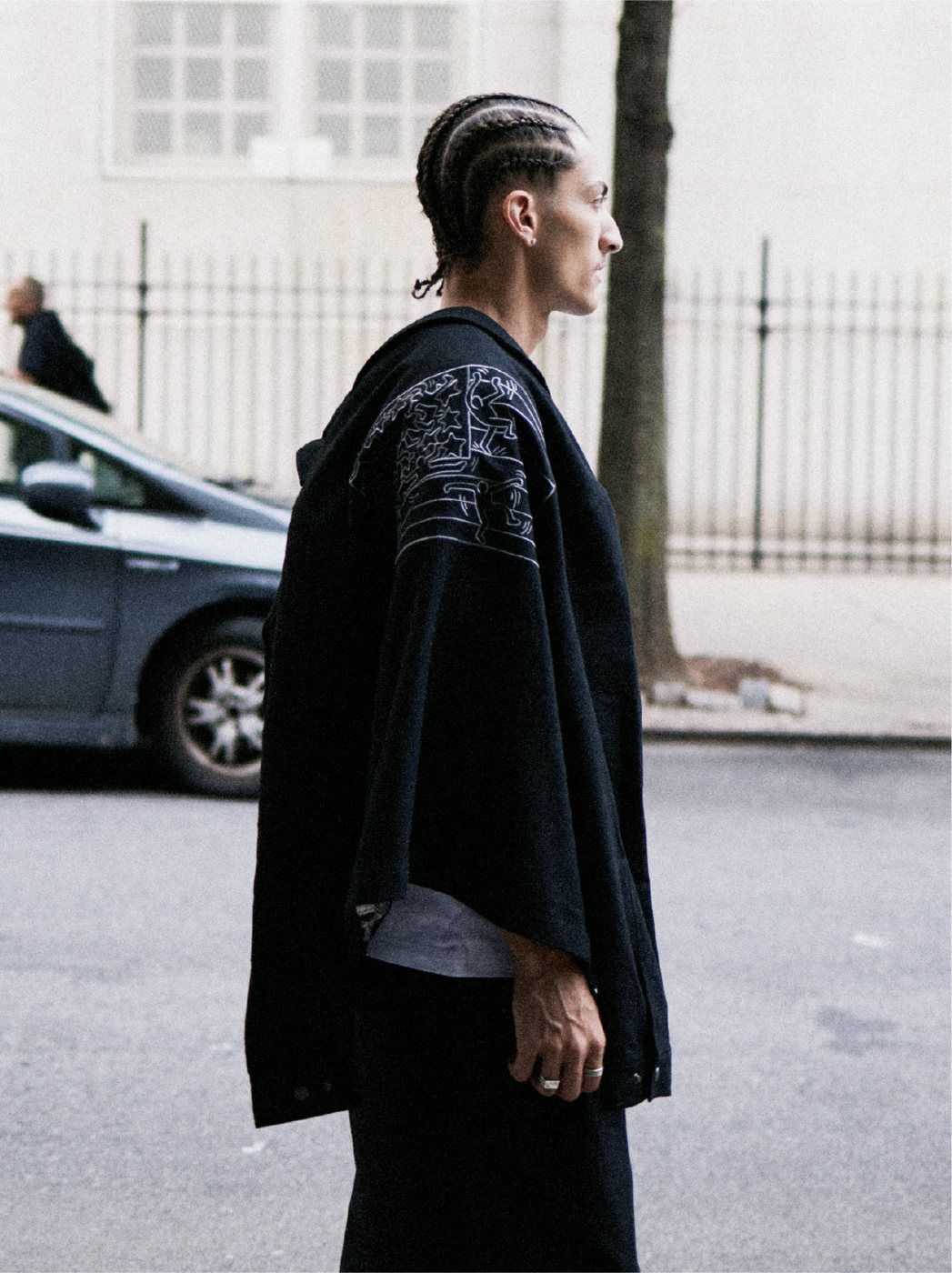 I Love Ugly x Keith Haring: Black oversized jacket with Keith Haring back print