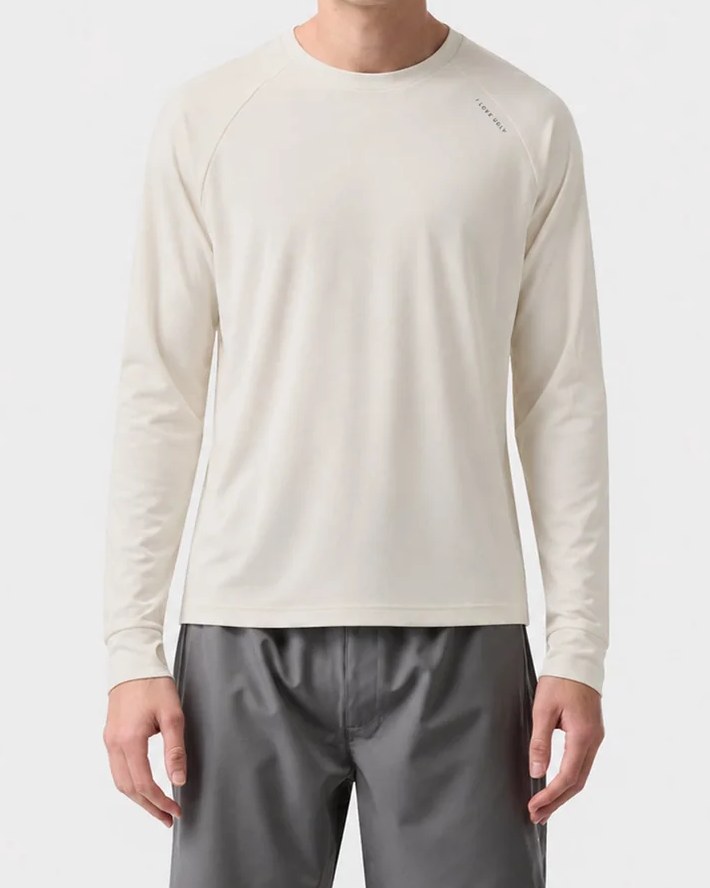 Off-white waffle thermal long sleeve with raglan sleeves