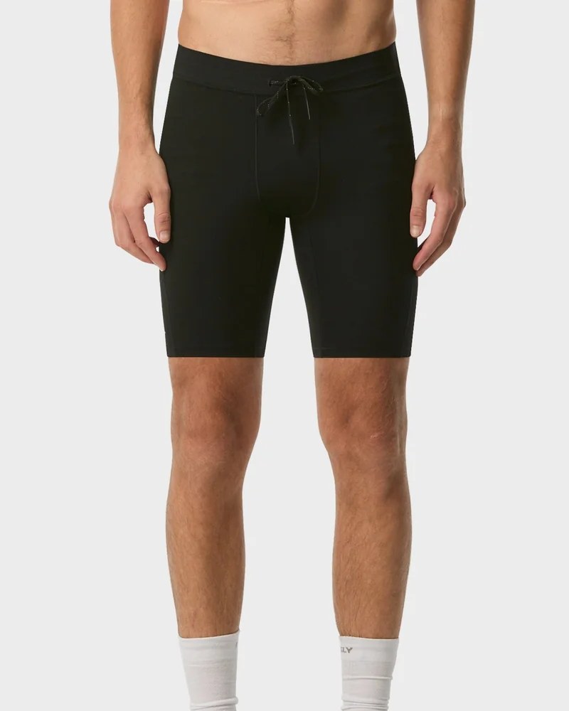 Black compression half tight with drawcord waistband