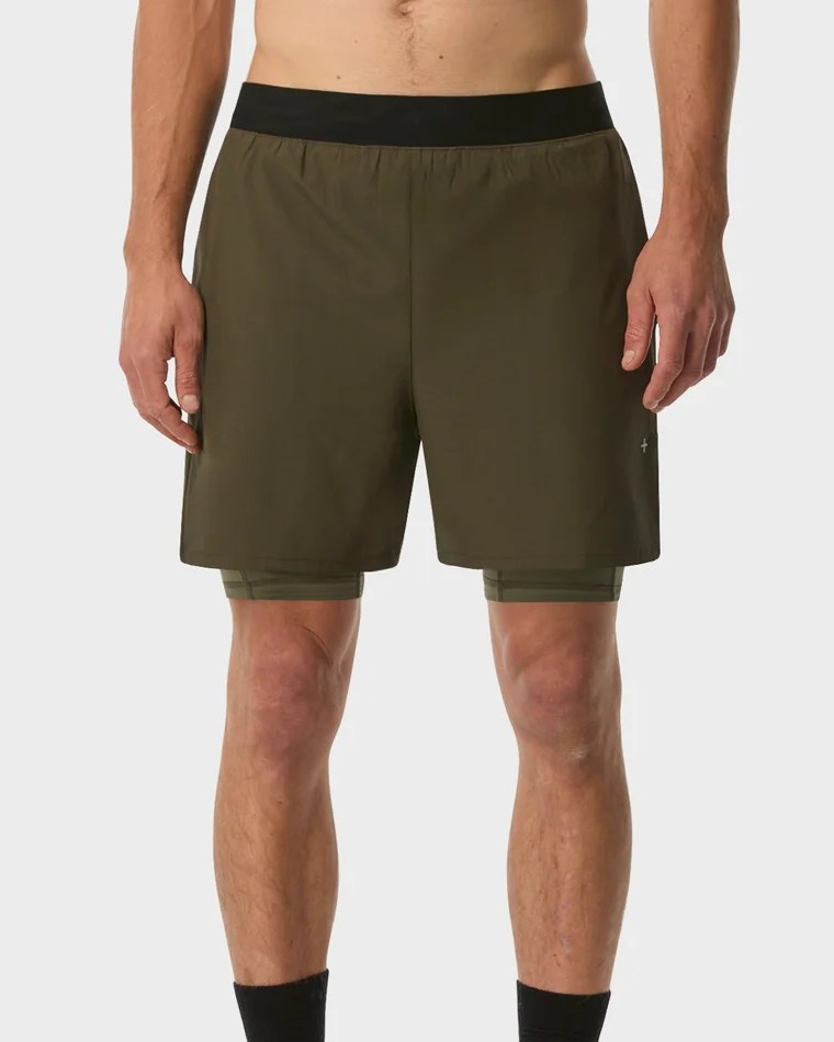 Olive 2 in 1 running short with compression liner