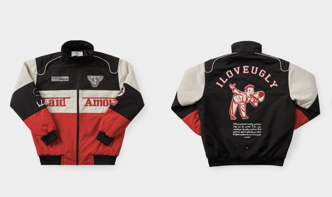 Front and back of the Laid Amour racing jacket